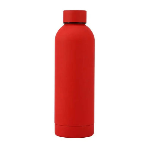 Double Wall Vacuum Insulated Rubber Paint Travel Flask - 500ml - Red